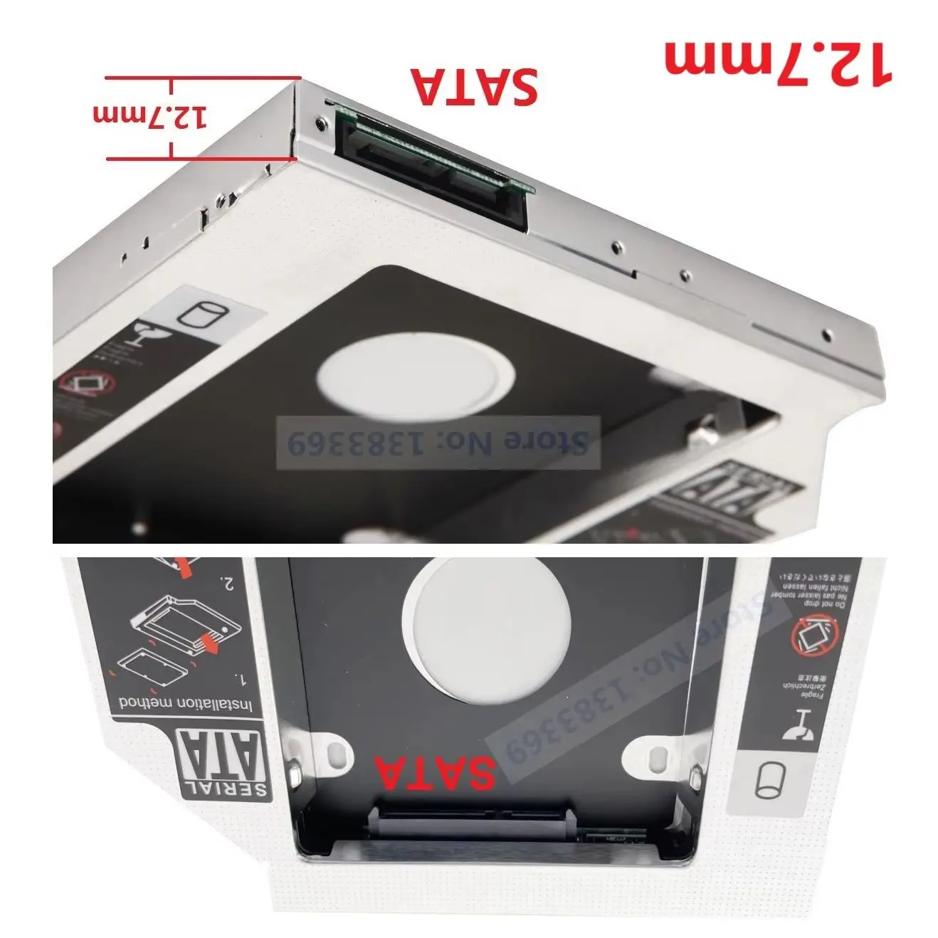 Caddy Frame para 2º Disco Rígido HD de 2.5 polegadas para Dell Vostro 3700 3750 3450 3500 3550 1220 Inspiron N4010 N4030 N4050