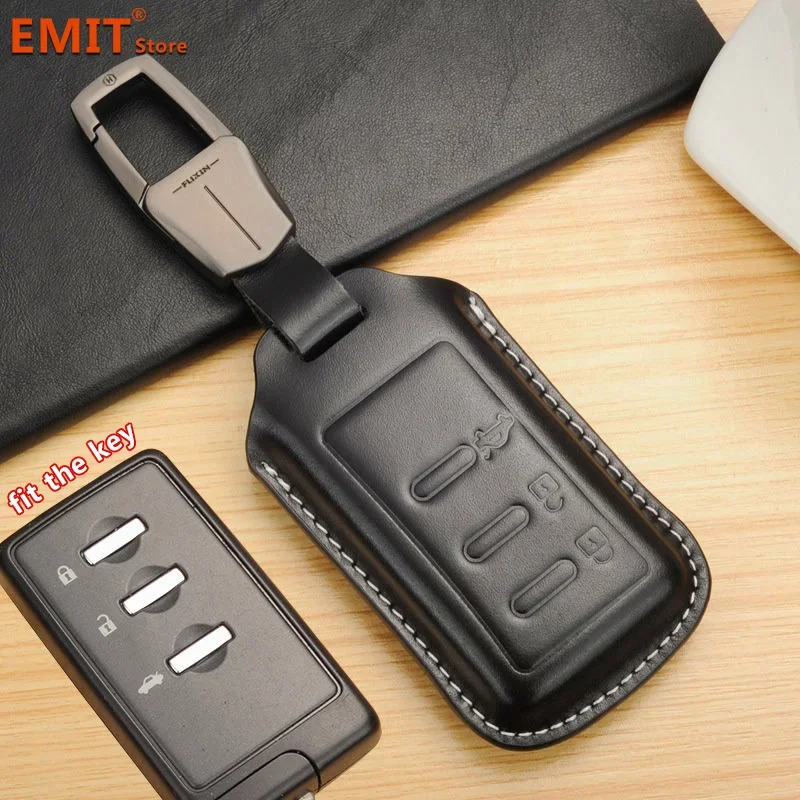 Car Key Case for Subaru WRX Mrxsti Forester XV Legacy Outback Impreza 2011 2014 Handmade Genuine Leather Remote Cover Keychain