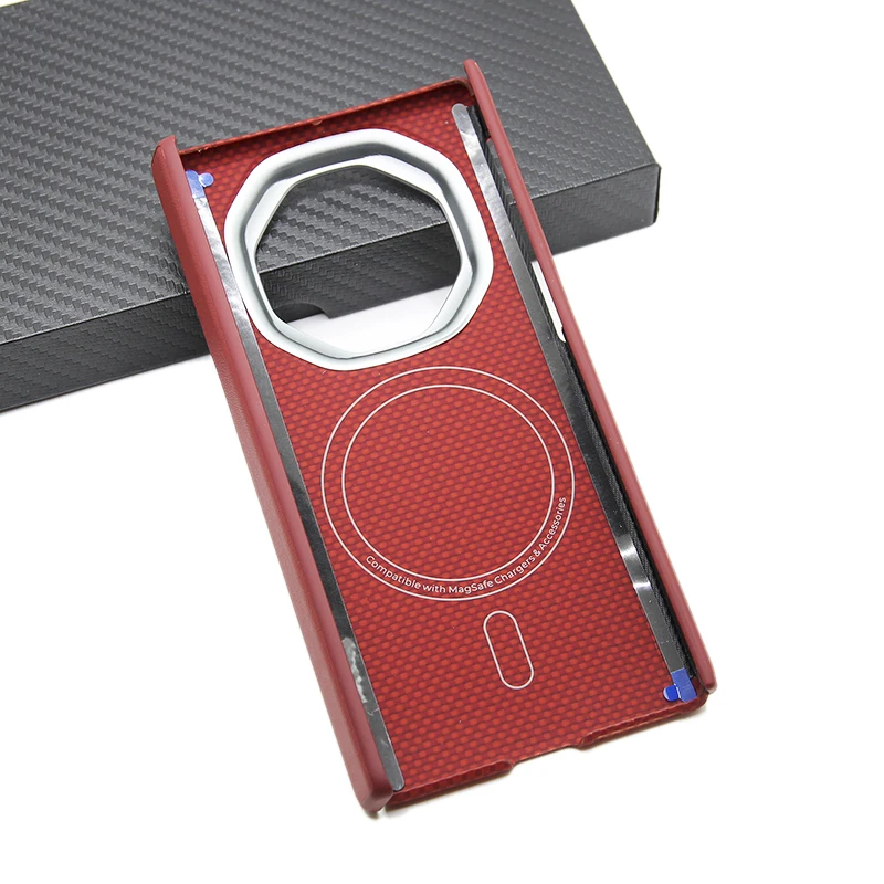 

ZXKE True Fiber Case for Huawei Mate XT Xts Cover Embedded Iron Sheet Support Axis protection Magsafe Aramid Fiber Shell