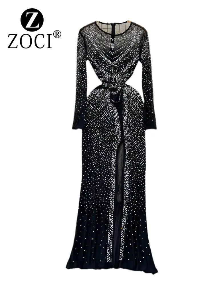 [ZOCI] Elegant Sophisticated, Exuding A Socialite's Temperament. Long Sleeved Round Neck, Waist Cinched