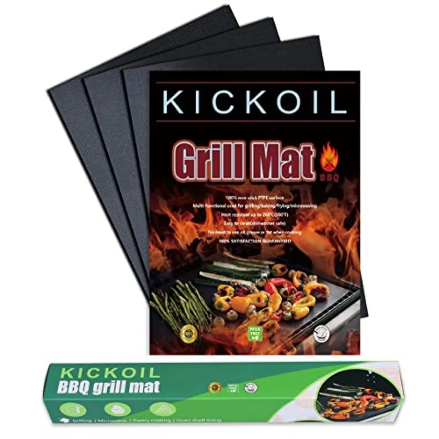

Grill Mats for Outdoor BBQ - Heavy Duty Non-Stick Mats, Easy to Clean, Charcoal, Gas, Electric, RV, Camping