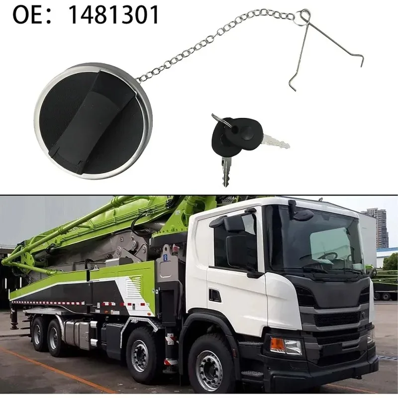 Car-styling Fuel Tank Cap with Lock Key Fit for Scania Truck Gas Tank Cover Automobiles Exterior Parts 2993923 1402004 1481301