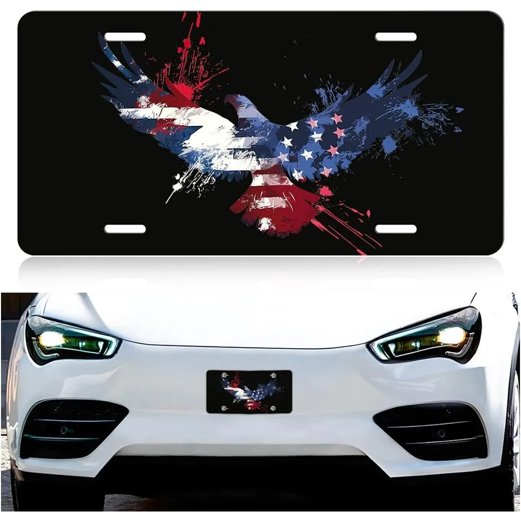 placa-de-licenca-decorativa-com-bandeira-americana-e-Aguia-placa-de-licenca-de-aluminio-para-carro-6-x-12-polegadas