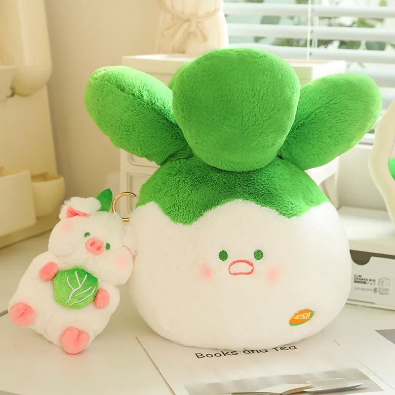 Vegetable Pig Plush Toy Cartoon Cabbage  Soft Stuffed Doll Backpack Car Decora Cabbage Bag Decor Kid Gift