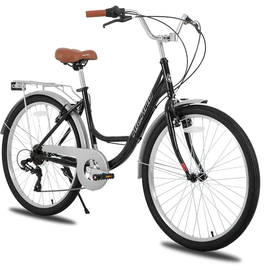 

26 inch Complete Beach Cruiser Bike for Adults with 7 Speed StepThrough Frame Ideal for Urban Commuting and Leisure Rides Featu