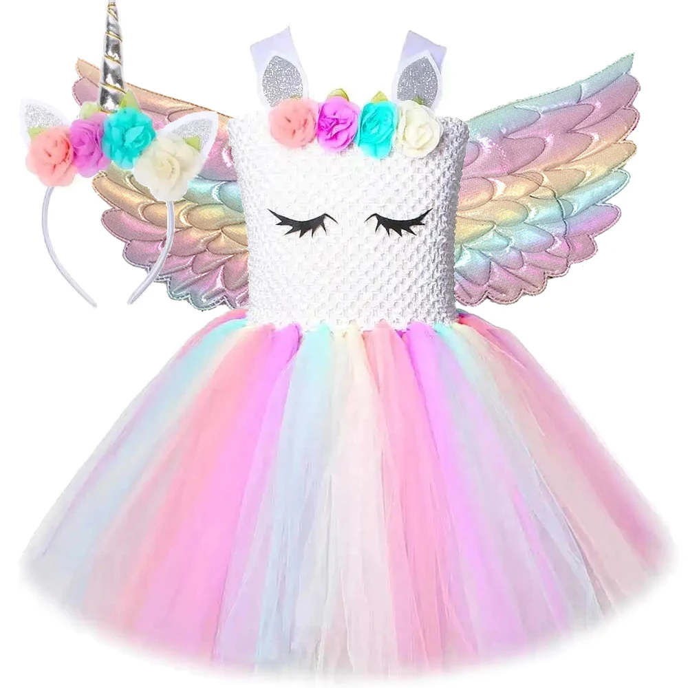 Pastel Unicorn Dresses for Girls Birthday Party Costumes New Years Princess Ballet Tutus Outfit Kids Halloween Christmas Clothes image 6