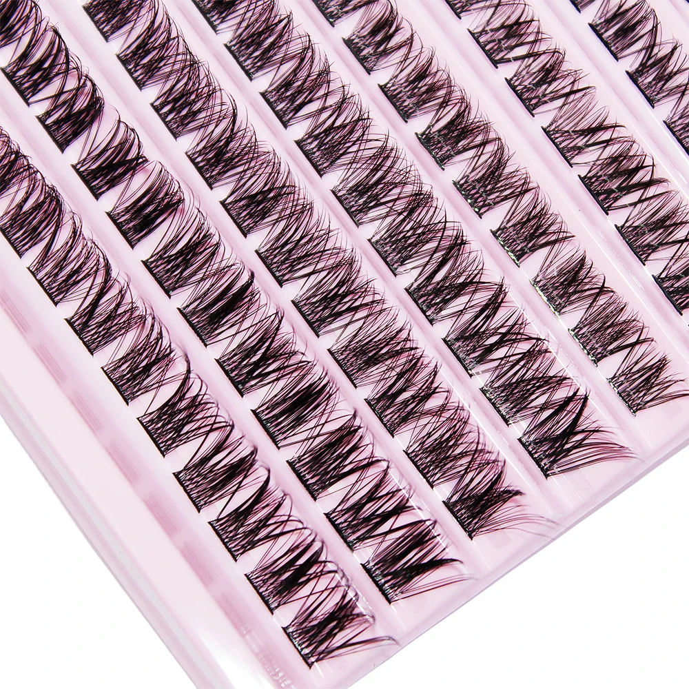 120pcs Cluster Lashes 8-16mm Wispy Individual Lashes Natural Look Lashes D Curl Fluffy Cluster Lashes DIY Eyelash Extension