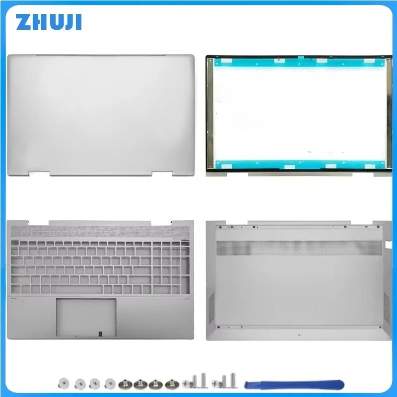 New For ENVY X360 15-ED 15M-ED 15-EE 15M-EE TPN-C149 LCD Back Cover Front Bezel Hinge Palmrest Bottom Case L93203-001 15.6 In