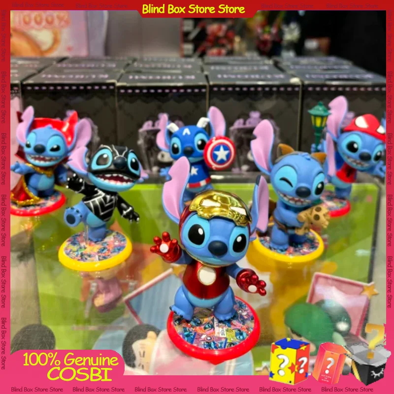 

Горячая серия Cosbi Marvel Stitch, горячие игрушки, слепая коробка, кавайные фигурки, мини-настольные украшения, слепая коробка, фигурки, подарки на день рождения для мальчиков