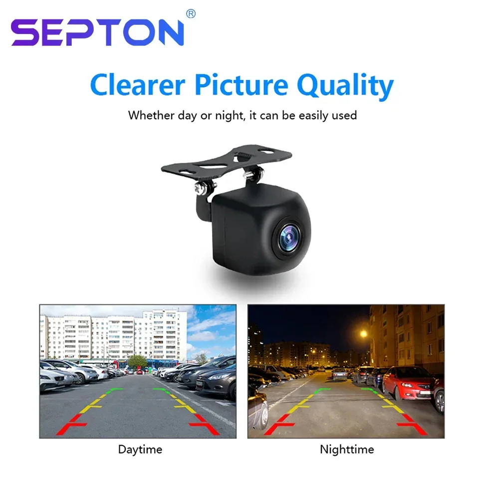 SEPTON Waterproof Car Rear View Camera AHD Backup Camera 170° Full HD Night Vision Vehicle Backup Reversing Front Camera