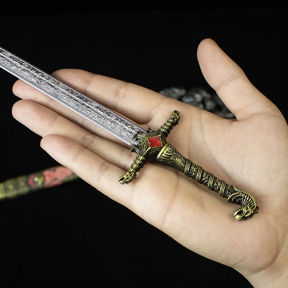 30cm/11.81in Power Game Periphery Oath Sword z metalową osłoną Model broni Nóż samurajski Kolekcja ozdób na biurko Zabawka