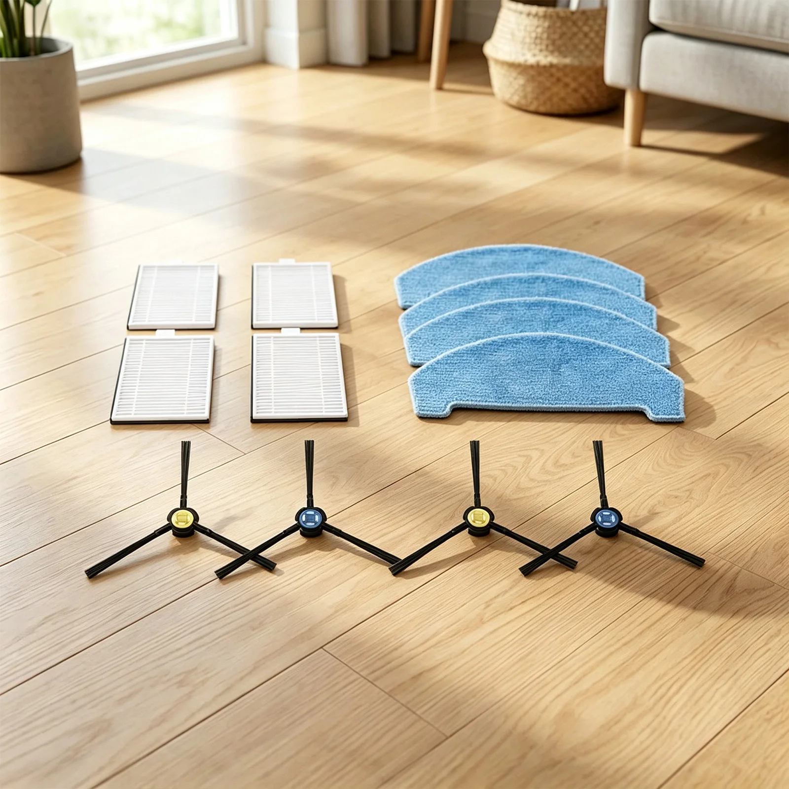 Complete Accessory Kit Compatible with For ILIFE A20/T20s Robot Vacuums Features Filters Mop Cloths & Side Brushes for Easy Use