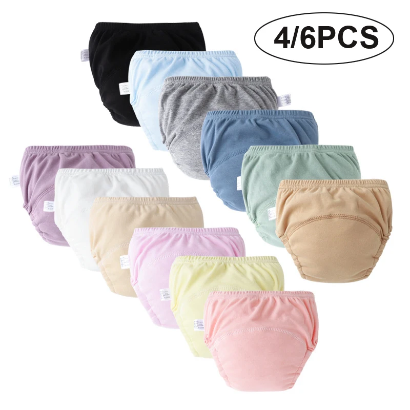 

4/6Pcs Baby Diaper Training Pants for Girls Boys Kids Underwear Washable Infant Cloth Diaper Reusable Nappies Toddler Shorts