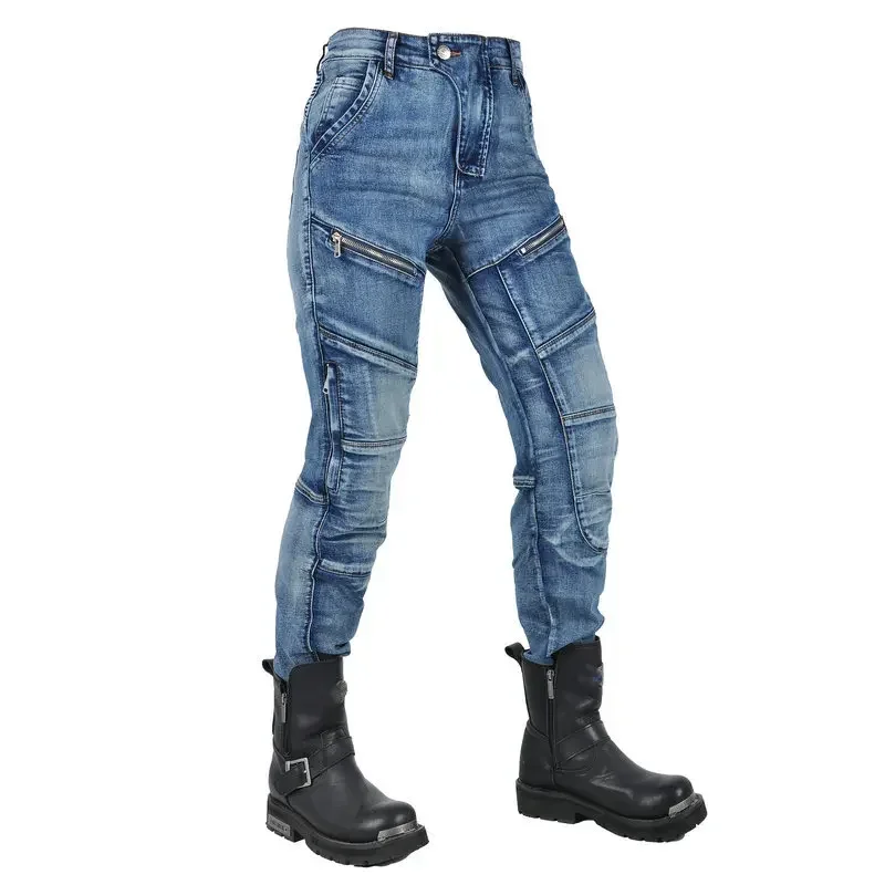 Jeans de moto personnalisés pour femmes, pantalons de course de moto avec équipement de protection d'équitation, pantalons décontractés, neufs