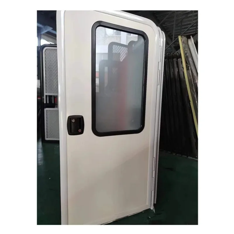 منفذ المصنع 4 زاوية مستديرة باب التخييم Rv الملحقات أمريكا نمط Rv باب سبائك الألومنيوم قافلة الباب #1