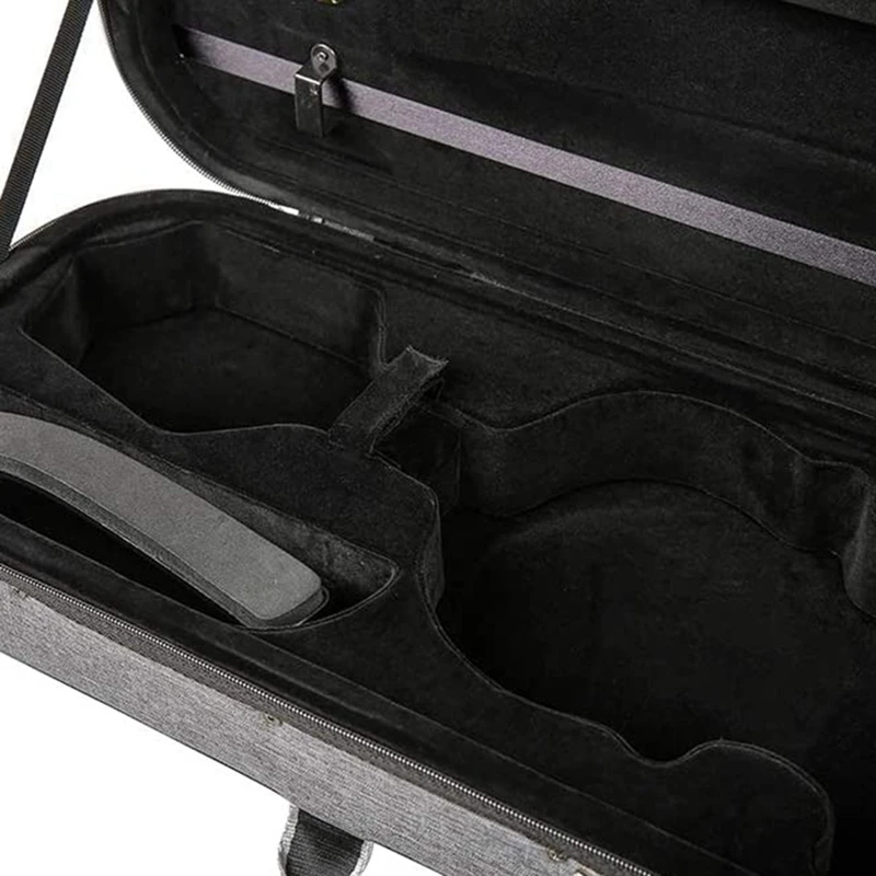 Estojo para violino de tamanho completo 4/4, estojo rígido oblongo para violino, portátil super leve com alças de transporte