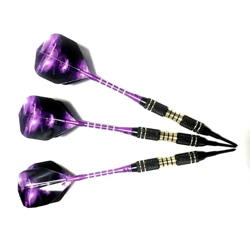 Professional Electronic Soft Tip Darts 18g Darts With Aluminum Alloy Shaft Purple Color