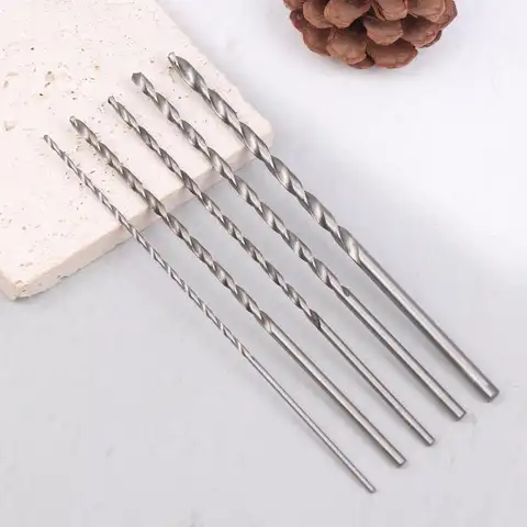 【H】5Pcs 2mm 3mm 3.5mm 4mm 5mm Twist Drill Bit Kit For Wood Plastic Alloy Metal Woodworking Deep Hole Drilling