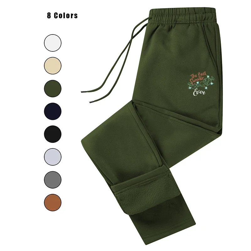 

Printed Fleece Men's Autumn Winter Casual Sports Jogging Fashion Drawstring Sweatpants Trousers