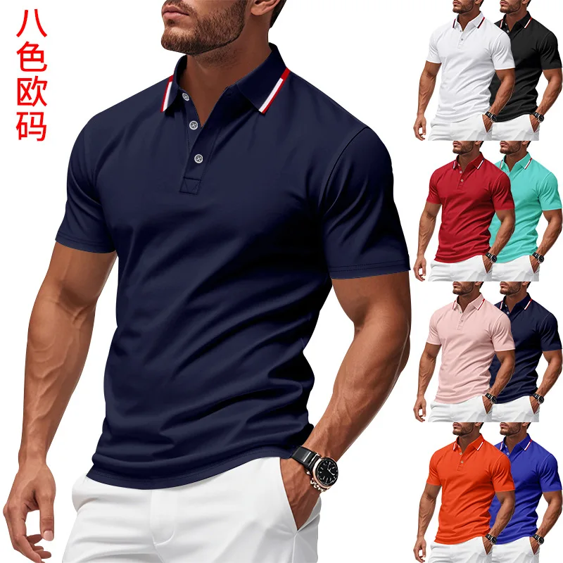 Tshirt man 2026 casual solid-color short-sleeved summer bestseller casual business golf quick-drying POLO shirt men's clothing