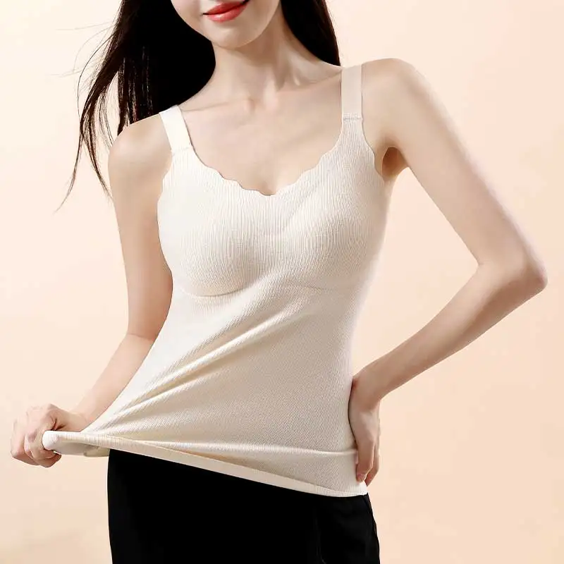 

Ropa Termica Para Mujer 2024 Autumn And Winter Thermal Underwear Vest One Cup Halter Beauty Back Base Shirt Seamless Sexy Top