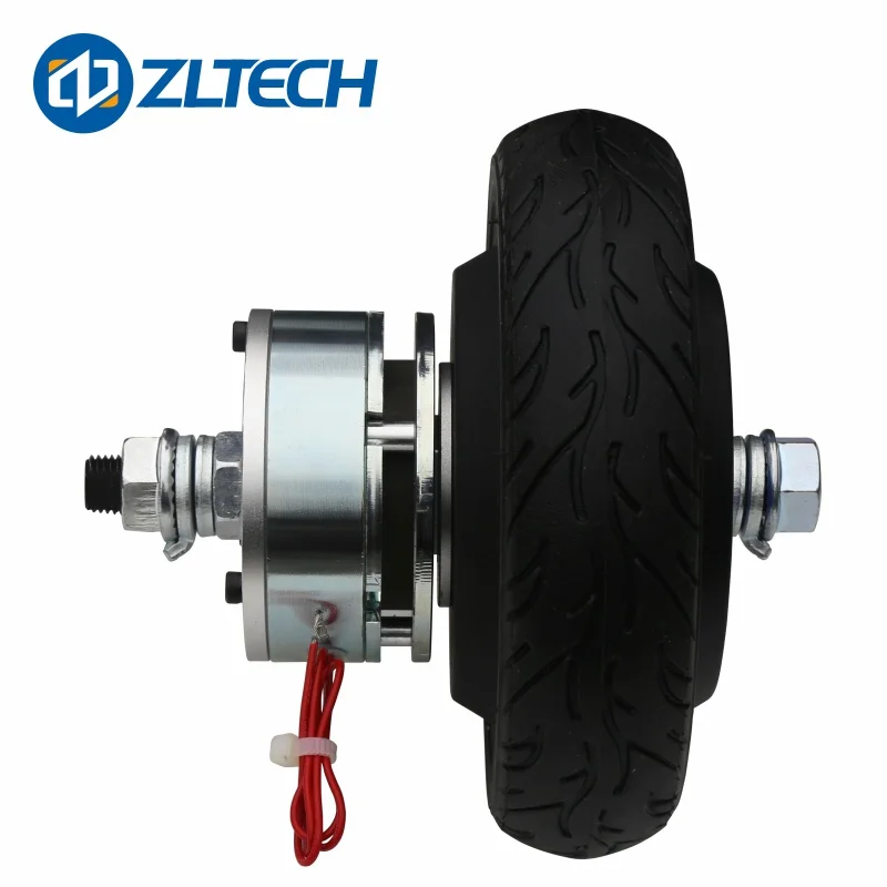 ZLTECH em codificador de baixa velocidade e alta estabilidade 6,5 polegadas 150W 24V 4A 150kg Carga 200RPM Motor de cubo elétrico DC sem escova com freio 5N.m