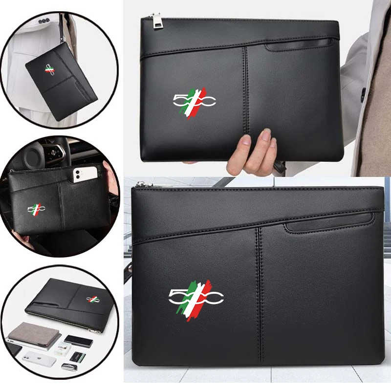 Cartera de mano para hombre, monederos de cuero, tarjetero a la moda, organizador, monedero para tarjetas bancarias para FIAT 500 Grande Punto UNO Tipo Stilo Astr