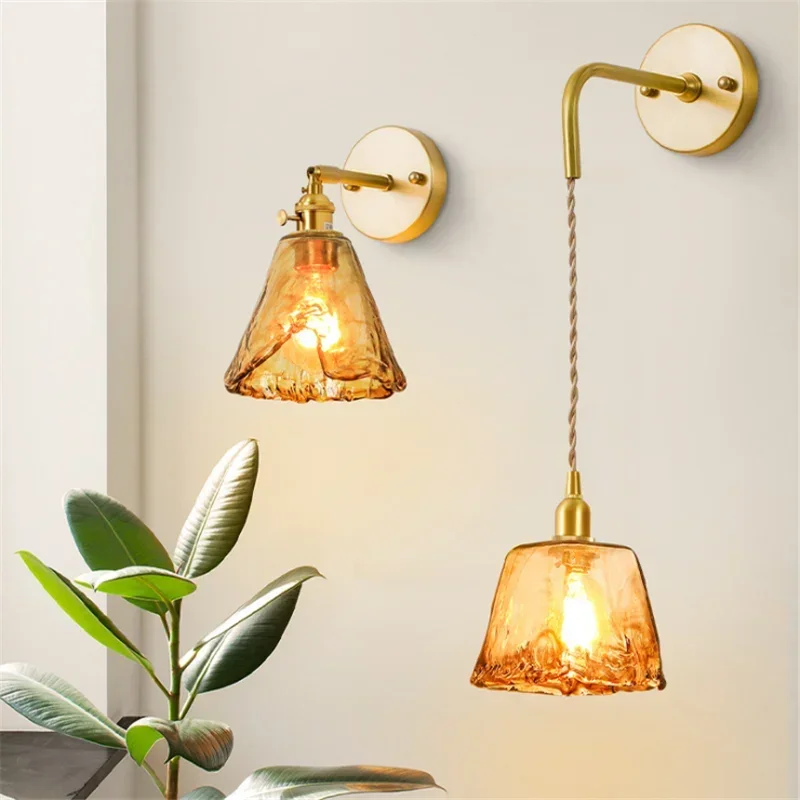 

Modern Wall Lamps Glass Wall Lamp Bathroom Mirror Front Lamp Simple Pendant Light Homestay Living Room Light Bedroom Bedside