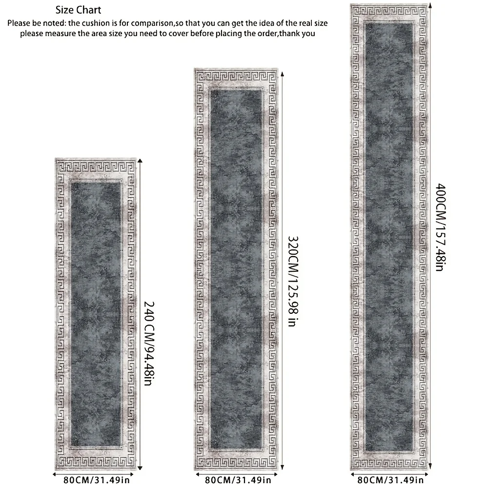 VIKAMA Alfombra de pasillo larga de estilo minimalista y de lujo, decoración del hogar, alfombra para el suelo de la cocina, alfombras para lavandería, alfombra para balcón con bordes