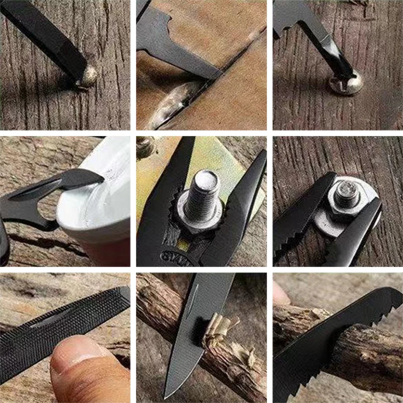 Stainless Steel Multi Tools ，Pliers Pocket Knife with Heavy Duty Pliers Replaceable Bits Multitools for Outdoor, Survival, Hikin