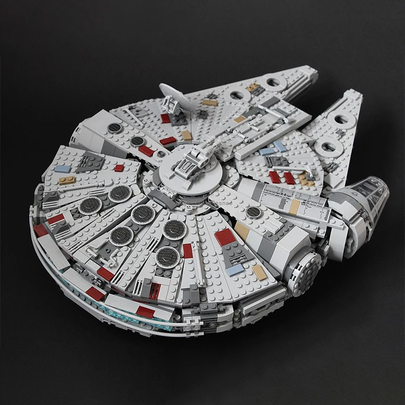 Kit de blocs de construction Moc Millennium Falcon Sunshine pour enfants, compatible MOD, 375, 75257 pièces, chasseur d'étoiles, modèle, jouets, 6 000 paquets