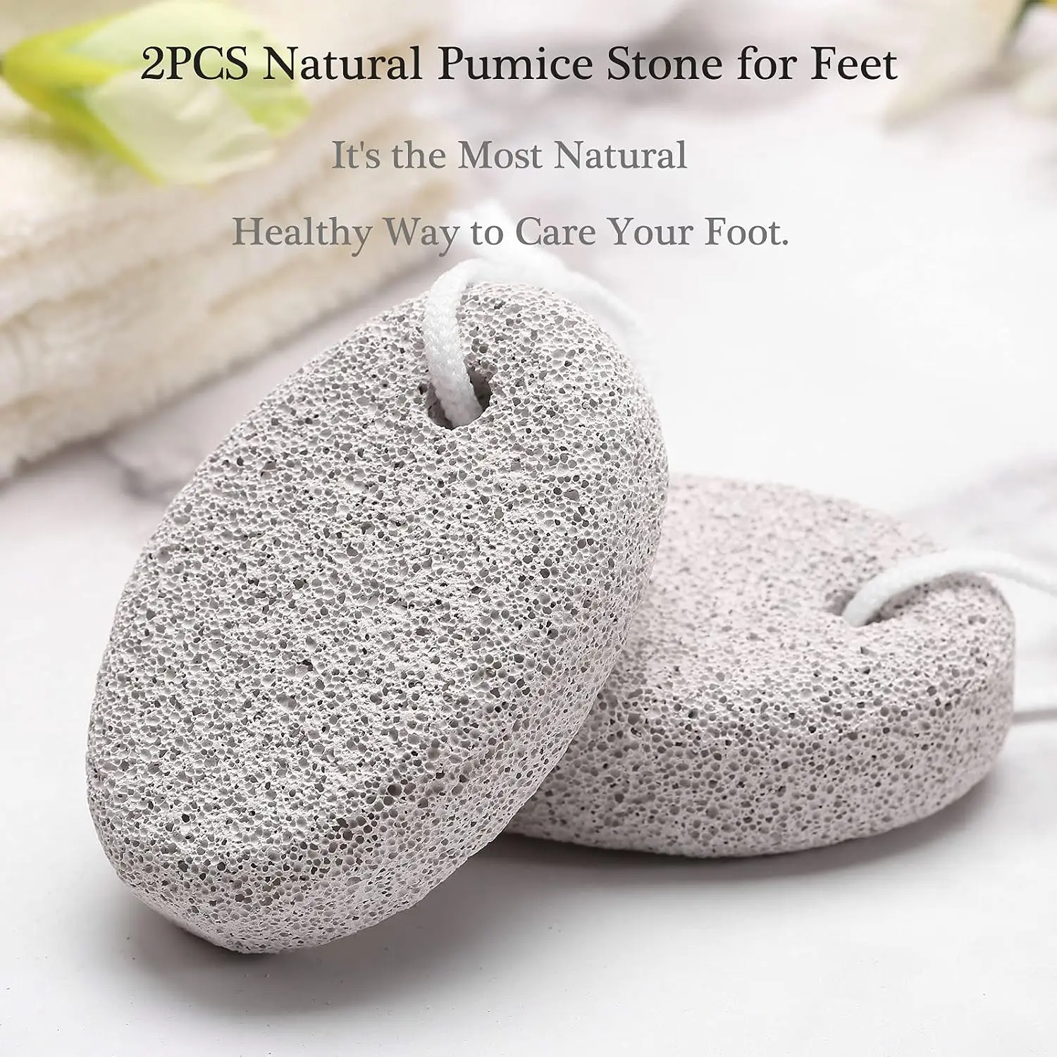 2/4Pcs Natural Lava Pumice Stone Pedicure Tool, Callus Dead Skin Remover Exfoliating Foot File for Hands & Feet Men Women