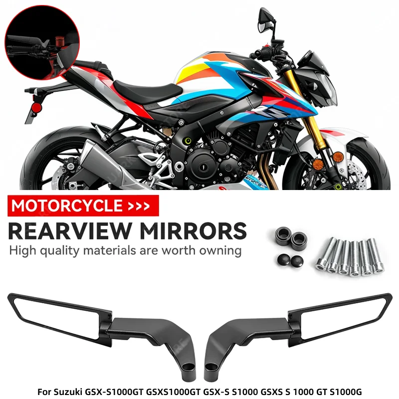 

For Suzuki GSX-S1000GT GSXS1000GT GSX-S S1000 GSXS S 1000 GT S1000G Motorcycle Mirrors Stealth Winglets Mirror Rotate Adjustable