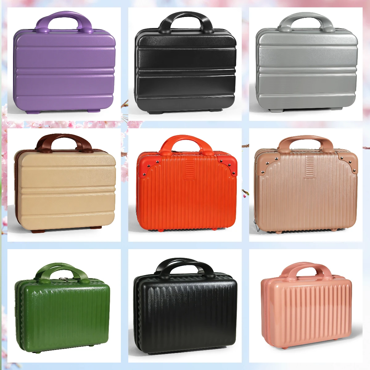 

14-дюймовый чемодан для макияжа большой емкости, устойчивый к давлению чемодан для макияжа на резинке, для путешествий, кемпинга.