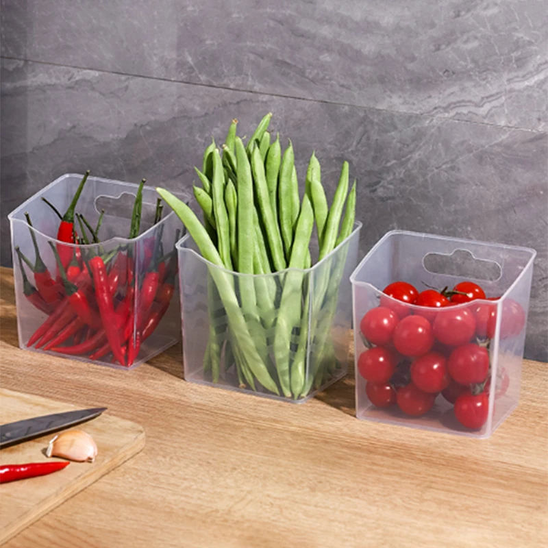 1Pc Kitchen Plastic Storage Box Transparent Wall Hanging Basket Storage Box Kitchen Storage Organizer