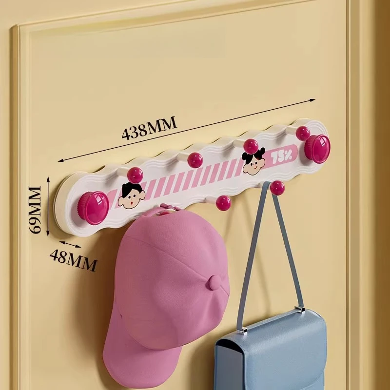 Kawaii موضة قوية شفط كأس السنانير فراغ قابلة لإعادة الاستخدام الباب جدار السنانير الثقيلة خطاف ملابس Traceless خطاف ملابس لطيف