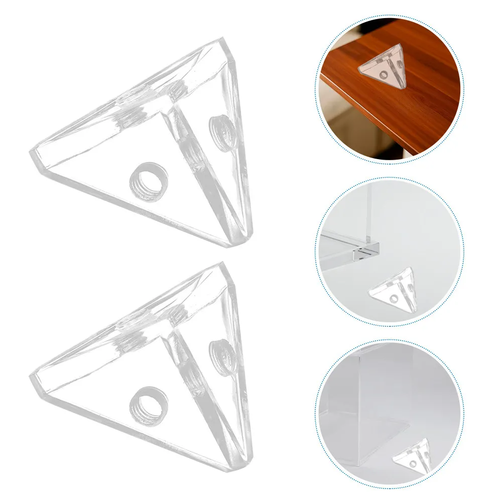 8Pcs Acrylic Display Case Connector Triangle Display Case Corner Connector Brackets For Repairing Furniture Display Stands