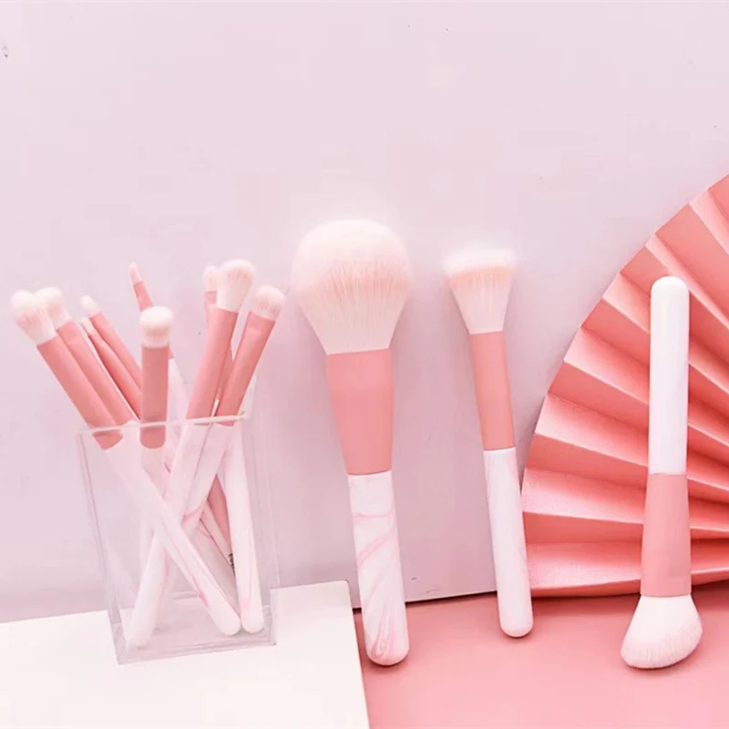 12pcs Makeup Brushes Set Portable Foundation Powder Blending Blush Concealer Synthetic Fiber Bristle Brush Blending Makeup Brush