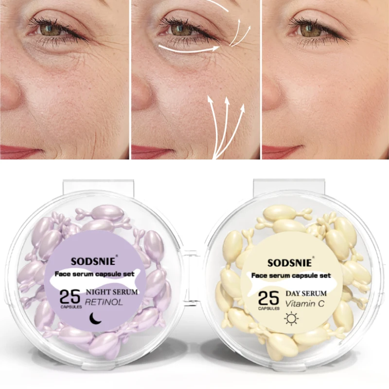 

50 Capsules Retinol Face Capsules Serum Moisturizing Firming Lifting Remove Wrinkles Hyaluronic Acid Essence Korean Skin Care