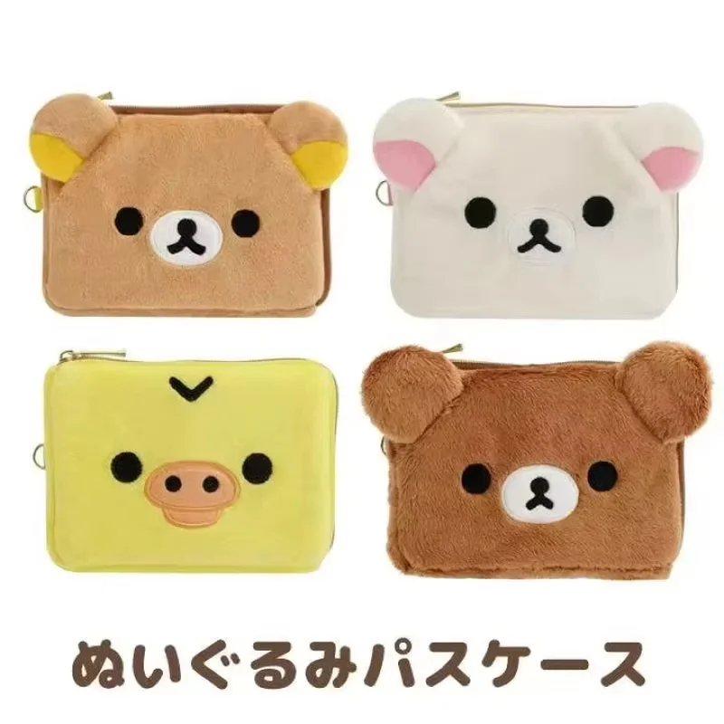 2025 새로운 Kawaii Rilakkuma 주변기기 투명 지갑 애니메이션 테마 카드 케이스 및 키 케이스 스토리지 주최자 소녀 생일 선물