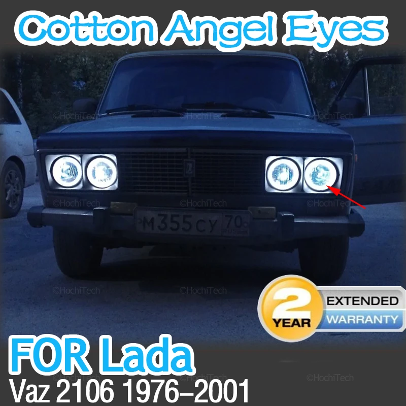 

Car-styling Dual color White Yellow LED Halo Rings Cotton Light For Lada Vaz 2106 1976 1997-2001 LED SMD Angel Eyes Kit Lamps