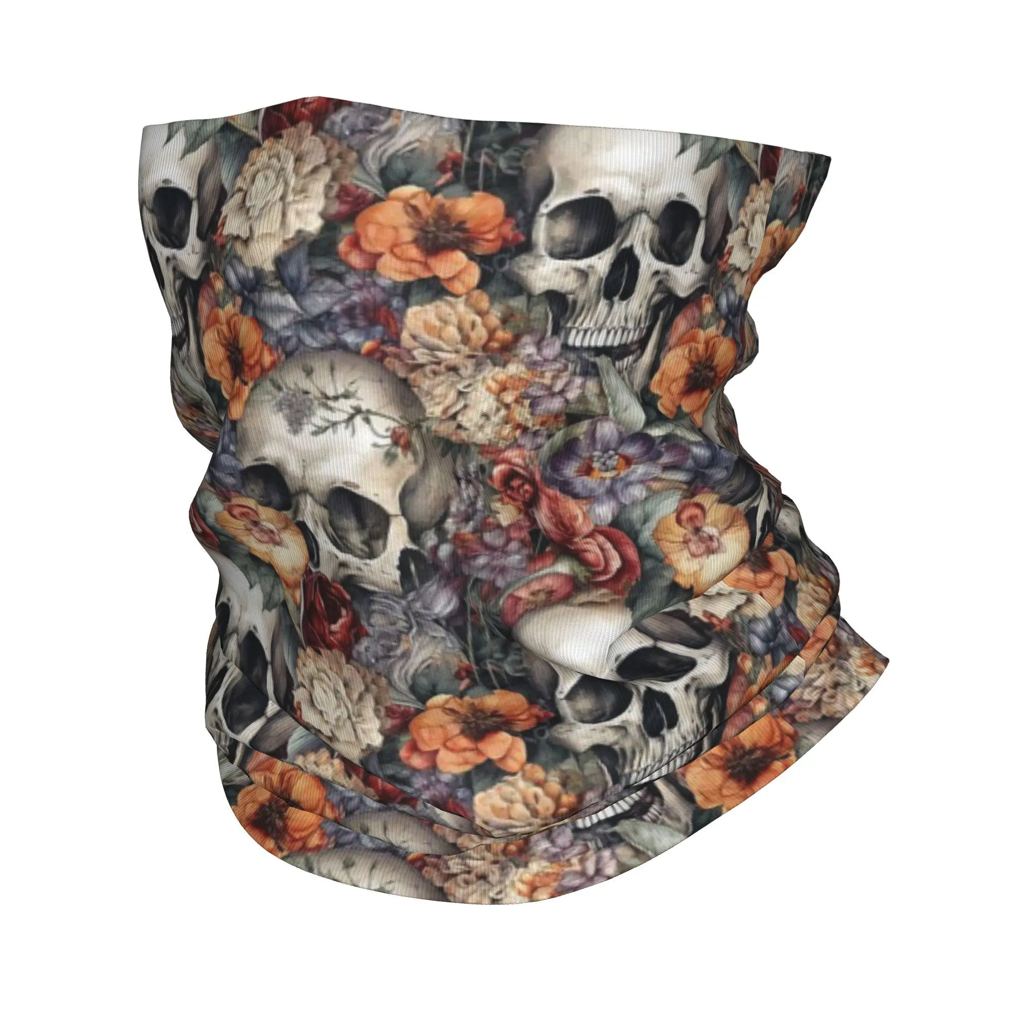ヴィンテージ花スカルバラスカーフネックカバープリントラップスカーフバラクラバアウトドアスポーツ男性女性大人防風