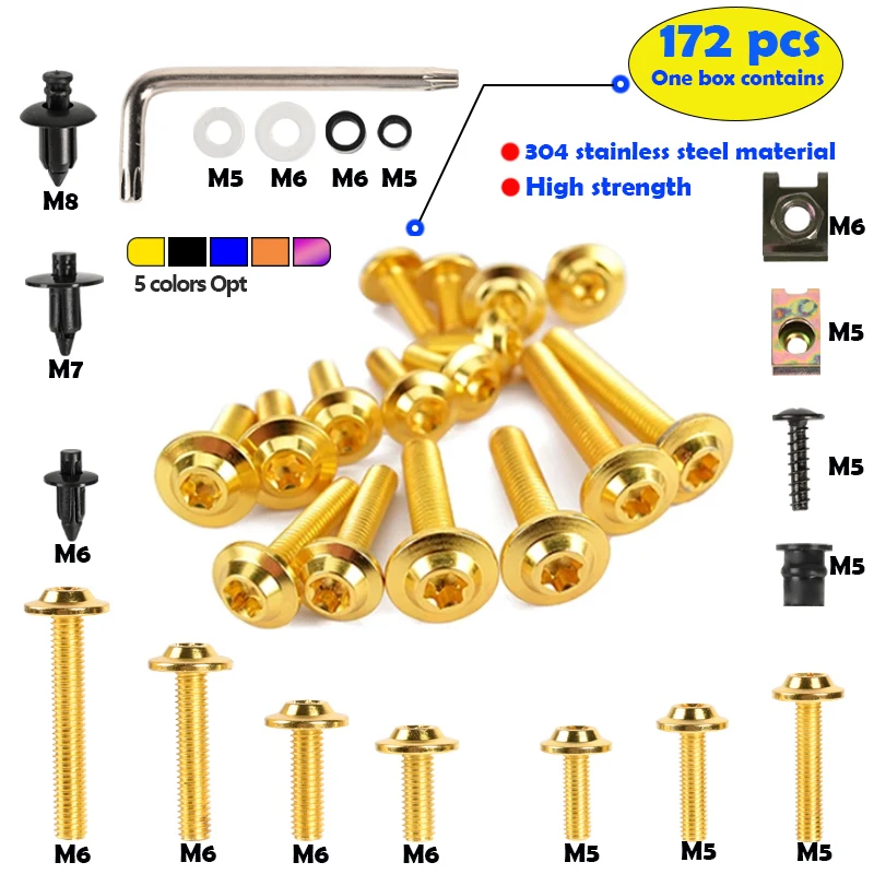 

Болты, винты, гайки и зажимы для обтекателей из нержавеющей стали для мотоциклов Suzuki Hayabusa GSX1300R Katana V-Strom DL SV 650 250 1000XT 1000 XT GSX 1300R Bandit 600.