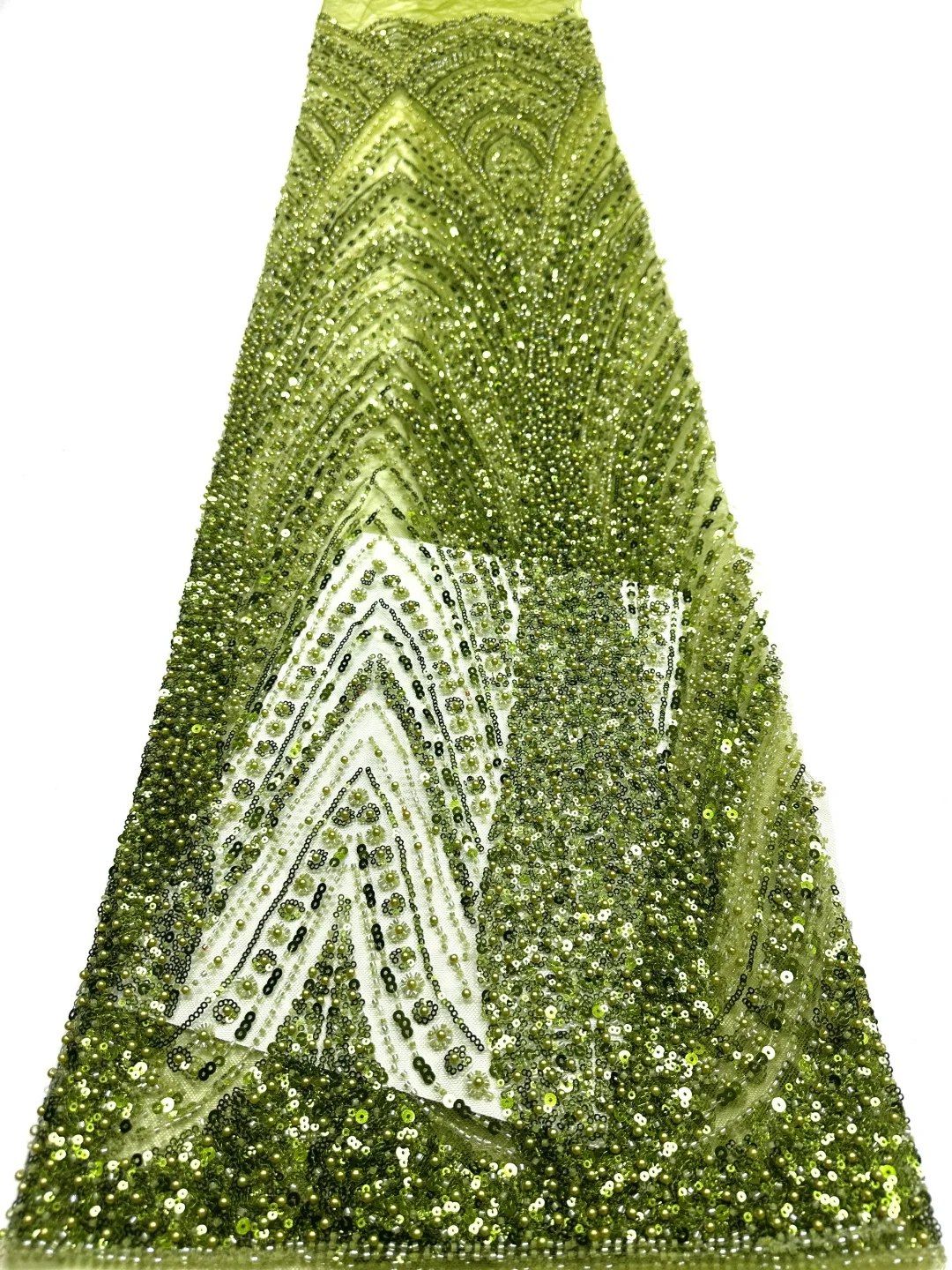 African Beaded Groom Lace Fabric 2026 High Quality Lace French Mesh with Sequins Nigerian Wedding Party Dress Fabric for Brides view 2