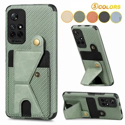 지갑 플립 카드 홀더 Xiaomi Redmi Note 11 10 Pro 11S S Prime POCO X3 NFC Mi 11 Lite 가죽 커버 용 탄소 섬유 전화 케이스