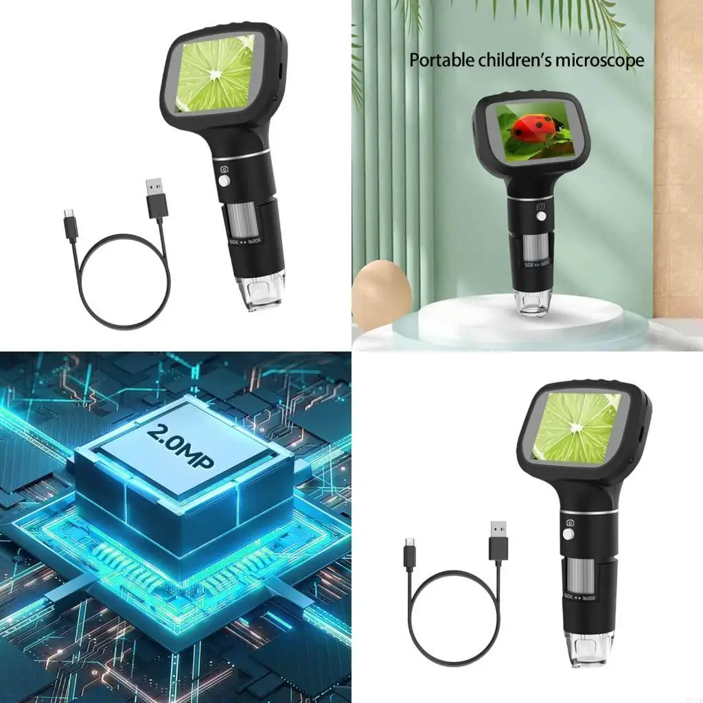 

2.4 Inch LCD Screen Microscope with 200MP Lens 1600X Magnification Microscope M4YD