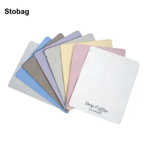 StoBag 300pcs Wholesale Color Paper Drip Coffee Hanging Ear Bag Packaging Pocket Heat Sealing for Beans Tea Powder Storage Pouch
