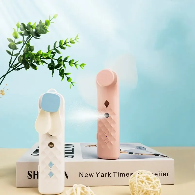 Портативный вентилятор 2 в 1, увлажнитель воздуха, перезаряжаемый через USB, ручной вентилятор, вентилятор для распыления воды, отпариватель для лица, кондиционер, охлаждающий вентилятор