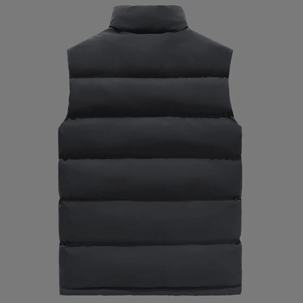 New Mens Warm Sleeveless Jackets Winter Waterproof Zipper Coat Autumn Stand-up Collar Casual Waistcoat Clothing Coats Down Vest