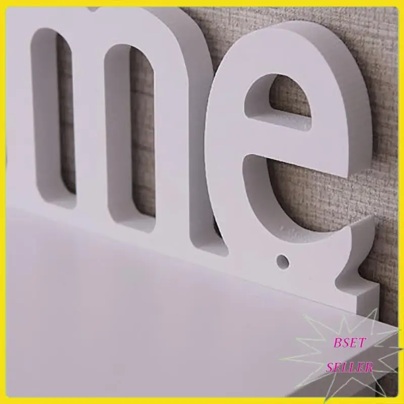 

A010 1Pc 4 Hooks Shelves Hat Key Holders Sweet Home Words Storage Shelf Hanging Hooks Wall Mounted Rack Home Storage Holder